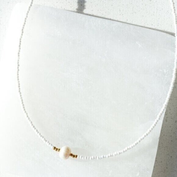 You Pick Color beaded Necklace freshwater Pearl Choker Perfect Summer Necklace - Picture 12 of 13